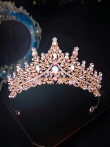 1 pieza Conjunto de corona de piedras preciosas de colores, tiaras nupciales chapadas en oro, tocados de boda con incrustaciones de rhinestones, coronas de princesa multicolor, accesorios para el cabello elegantes para fiestas, diademas de cristal brillante, joyas de boda con gemas diversas, adornos lujosos para el cabello nupcial, coronas de concurso impresionantes, decoración esencial para la cabeza en eventos, tiaras de celebración de alta gama, accesorios nupciales llamativos