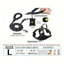 3pcs Escape-Proof Dog Harness Set With Leash And Poop Bag Dispenser - Perfect For Medium And Large Dogs Walking, Adjustable And Soft,And 1pc Rope - Multicolor - View 20