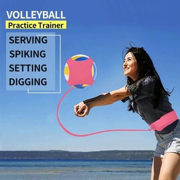 1 Volleyball Trainer - Unisply-Use Nylon Single-Person Service And Throwing Knife Trainer, With Elastic Band, Adjustable Belt, Finger Extender And Ball Stand - Perfect For Beginners And Professionals, And Ideal As A Thanksgiving And Christmas Gift