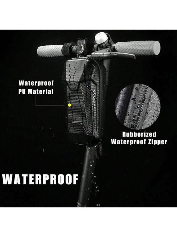 EVA Hard Shell Waterproof Bicycle Handlebar Bag, Foldable Scooter Front Basket Luggage, Electric Bike Steering Head Bag