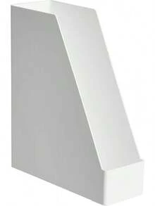 caja de almacenamiento  Basics - Organizador de escritorio de plástico, revistero, blanco, paquete de 2 - blanco - Ver 4