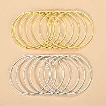 20pcs 60mm & 80mm Thick Brass Closed Hoop Earrings - 60mm - View 4