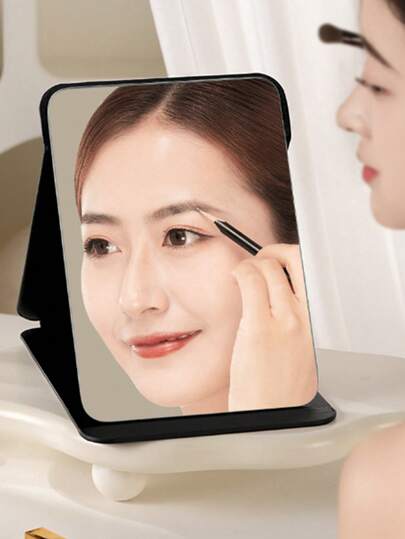 1个可折叠化妆镜，便携式梳妆镜，适合学生宿舍桌面使用，时尚设计，女士适用，化妆，价格实惠，房间装饰，梳妆台，旅行，卧室，化妆配件，镜子，梳妆镜，赠品，旅行，廉价好物，旅行必备