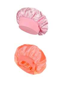 1/2/3pcs Silk Bonnet For Sleeping, Satin Hair Bonnets, Soft Elastic Band Silk Sleep Cap, Silk Hair Wrap For Curly Hair (Black Gold)