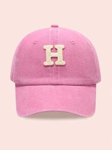 1 件男女字母印花水洗棒球帽，适合户外活动和日常佩戴的太阳帽，防晒 - 粉色 - 查看 26