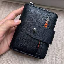 New Men Accordion Cardholder Wallet Large Capacity Multi-Card Slots Coin Purse Credit Card Holder With Zipper For Men Wallet Mini Wallet Purse Wallet Card Wallet - Black - View 5