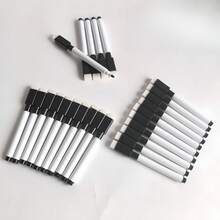 1 Set 25pcs Water-Based Erasable Markers With Rubber Cap, Non-Fading Markers, Teaching Demonstration Dry Erase Pens, Easy-Use Student Fine Tip Drawing Pens, For Whiteboard, Classroom, Office And Home, Black - Black - View 7