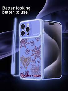 1 件夜光哑光紫色透明 TPU 蜘蛛网图案防震手机壳，适用于 、Android、OPPO 等。防水防摔防刮 - 彩色 - 查看 8