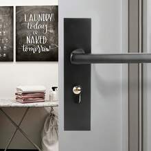 Zinc Alloy Indoor Door Lock Kit - Black Circular Door Handle, Silent And Wear-Resistant Design, Simple And Detachable Lock, Suitable For Bedrooms And Wooden Doors - Black - View 6