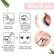 50 Pairs GreenLife 100% Naturel Eyelash Extension Under Eye Gel Pads Patches Kit Collagen (50 150 300 Pairs) With Aloe Vera Hydrogel Eye Patches Set For Eyelash Extension Supplies Tools - 白色 - 查看 3