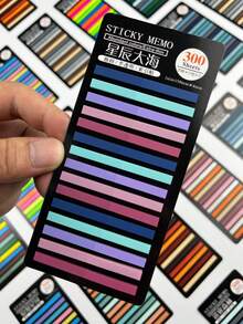 5 套 1500 张超迷你半透明索引贴纸，1 套 300 张多色超薄贴纸便签，自粘标签和记号笔，适用于学生、教师、办公室和家庭、返校用品、万圣节和圣诞节送给朋友的礼物 - 彩色 - 查看 12