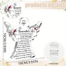 Bereavement Gift: Angel Red Cardinal Acrylic Memorial Gift, Sympathy Table Decor To Remember Me Grieving. A Thoughtful Sympathy Gift For The Loss Of A Loved One, This Remembrance Decor Serves As A Heartfelt Way To Express Condolences.
