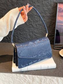 女士简约方形斜挎包，时尚纯色单肩手提包，休闲托特包，复古