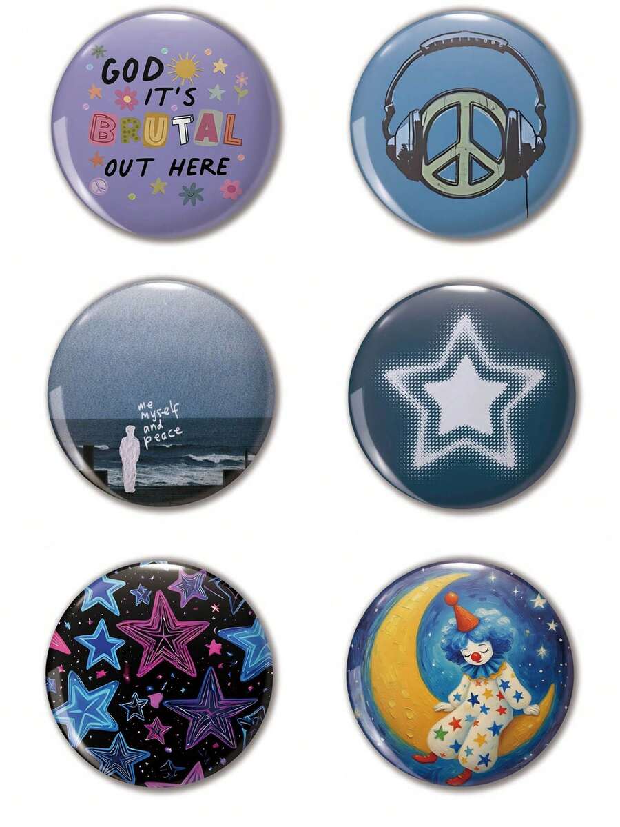 Broche de insignia con patrón divertido, alfiler de solapa para mujer, accesorio de ropa, decoración colgante de bolso, regalo para amigos, familia, maestros y clasemates - Multicolor - Ver 1