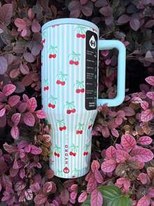hydrojug Traveler 32 Oz/40 Oz Water Bottle With Handle & Flip Straw - Fits In Cup Holder, Leak Resistant Tumbler-Reusable Insulated Stainless Steel & Rubber Base - Gifts For Women & Men, - Blue Sweet Cherry - 查看 13