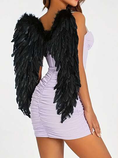 1pc Colorful Feather Angel Wings, Personalized Costume Prop For Adults, Suitable For Festivals, Performances, Cosplay Halloween Halloween Accessories
