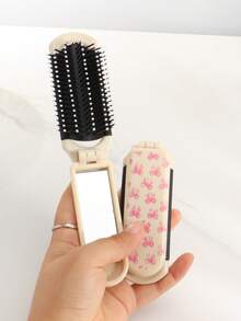 1/2pcs/Set Foldable Comb & Hair Clip Combo Set, Floral, Butterfly, Heart Printed Design, Portable Folding Comb, Hair Clips, Suitable For Students, Women, Holiday Gifts ,Hair Styling Kit ,Hair Tool Kit - Multicolor - View 16