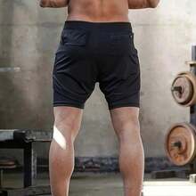 Unisex Anime Print 2 In 1 Lightweight Short,Beach Shorts,Versatile Wear For Weightlifting/Yoga/Running,Gym Clothing Shorts,Classic Mens Graphic Shorts With Pocket ,Shorts Men,Activewear,Casual Athletic Sport Short,High Stretch Sport Short,Quick Dry Swim Trunk,Comfortable Short - màu đen - Xem 5