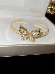 1 件可调节性感开口蝴蝶袖口手链 - 彩色 - 查看 5