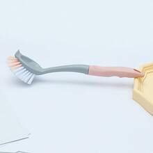 1pc Multi-Purpose Kitchen Cleaning Brush With Long Handle - Durable Plastic, Ideal For Pots, Dishes & Household Surfaces - Multicolor - View 7