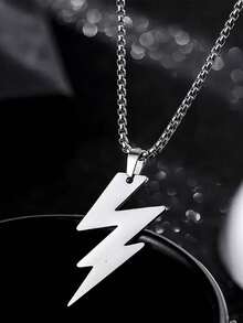 1 件翻页圣经主祷文吊坠项链、复古羽毛吊坠项链、闪电吊坠项链、时尚百搭毛衣链，适合日常佩戴 - 彩色 - 查看 7