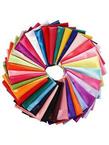 1 件 19.6 英寸 X 59 英寸纯色丝绸缎面料，时尚 DIY 丝绸饰品婚礼装饰工艺品 - 彩色 - 查看 1