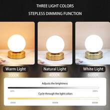 1 件三色可调光台灯，可充电学习台灯，露营台灯便携式 LED 夜灯，适用于学习阅读卧室和宿舍