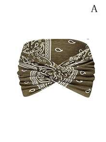 4 件套新款女士瑜伽头带，腰果花印花交叉头巾，时尚发饰优雅发带，学校用品，大学