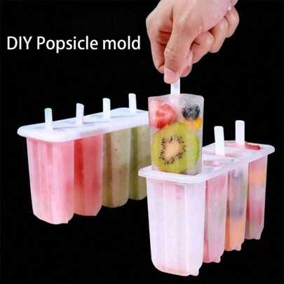 1/2 Sets Ice Cream Molds, DIY Covered Ice Cream Molds, Ice Cream Stick Molds That Can Add Multiple Elements, Household Cute Ice Cream Making Molds, Ice Cubes, Parties, Travel, Weddings, Birthdays, Storage Rooms, Decorations, Outdoor Products