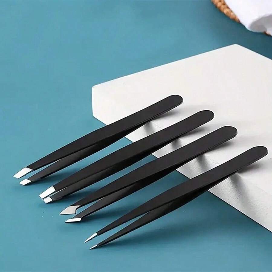 2 Pieces Of Stainless Steel Eyebrow Tweezers - Professional Makeup Tools For Home And Beauty Salons - Precise Hair Removal And Plastic Surgery - Random - View 1
