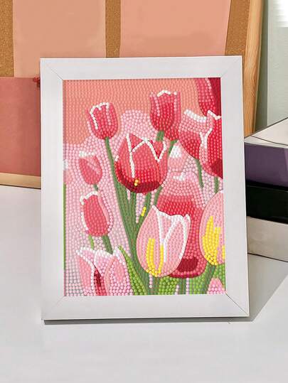 1 pieza Kit de pintura de diamantes con diseño floral para principiantes, Arte de diamantes DIY decoración de flores, Pintura de bordado de diamantes, Regalo artesanal decorativo de diamantes