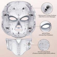 Blue Red Light Therpy Msk For Fa, 7  Led Fa Msk Light Therpy, Portable Facial Skin Care Msk For Fa And Neck At Ome - initial - View 5