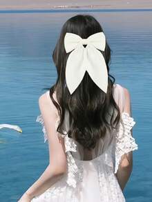 Bộ 4 kẹp tóc nơ đa năng tối giản, có các màu đen, trắng, hồng, xanh dương, phù hợp cho bé gái, phụ kiện tóc thời trang cho trường học và sử dụng hàng ngày, kẹp tóc nơ. - Nhiều màu - Xem 3