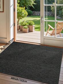1pc Polyester Material, Simple Ins Style Dual-Color Woven Texture Doormat, Modern Fashion Woven Pattern, Easy To Clean, Wear-Resistant, Dust-Proof, Suitable For Entryway Function Mat Door Mat Kitchen Mat&Rug Home Decor Entryway Decor Bathroom Kitchen Decor Kitchen Rug