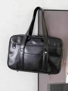 时尚百搭简约大容量多功能单肩包 - 黑色 - 查看 4