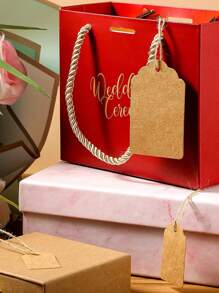 100pcs/Set Kraft Brown, Black And White Paper Tags With String Attached Labels Display Tags Brown Price Tags With String Writable Hang Tags For Clothing, Jewelry, Clothes DIY Crafts Wedding Holiday And Retail Display