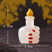 6pcs Halloween Luminous Decor Stone Tablet, Pumpkin Micro Landscape Desktop Ornament, Glowing Car Interior Decor Home Decor Halloween Decor Room Decor