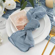 12pcs Cheese Cloth Napkins, 19.69 X 19.69 Inches Dinner Napkins With Ruffle Decor, Suitable For Home, Wedding, Bridal Shower, Party, Christmas, Family Gathering, Picnic (Ash Blue) - Multicolor - View 7