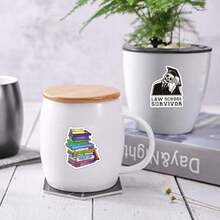 100 张法学院贴纸乙烯基美学贴纸、剪贴簿、日记本、笔记本电脑、保险杠、滑板、水瓶、电脑、手机、卡通、安全帽、汽车贴纸 - 彩色 - 查看 7