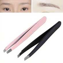 2 Pieces Of Stainless Steel Eyebrow Tweezers - Professional Makeup Tools For Home And Beauty Salons - Precise Hair Removal And Plastic Surgery - Random - View 6