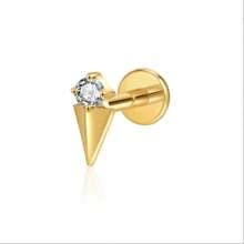 Titanium Stud Earrings, Titanium Alloy Unisex High-End Lips Stud With 5A Zirconia