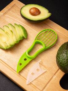 1pc Avocado Diced Corer, Kiwi Splitter, Avocado Dice Corer, 3-In-1 Avocado Slicing Tool,Vegetable Fruit Tools,Kitchen Items,Cutter,Food,Salad,Decor,Storage,Party,Birthday. - Green - View 5