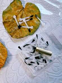 100/50/10件美甲沙龙指甲油凝胶可更换刷头，双头卫生防紫外线凝胶一次性备用刷头，双头不变形可拆卸木质美甲刷工具 - 彩色 - 查看 9