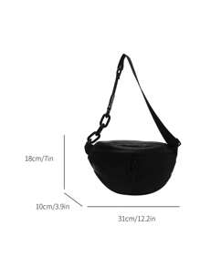 Em 2024, a nova bolsa de ombro diagonal clássica de grande capacidade para lazer, em tecido PU à prova d'água e de cor sólida, com design de bolso embutido, é adequada para viagens e esportes.