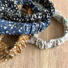 女士头巾 3 件套 清新花卉弹性头带 女士头巾，夏季田园风格发饰，学校用品，学院风 - 彩色 - 查看 3