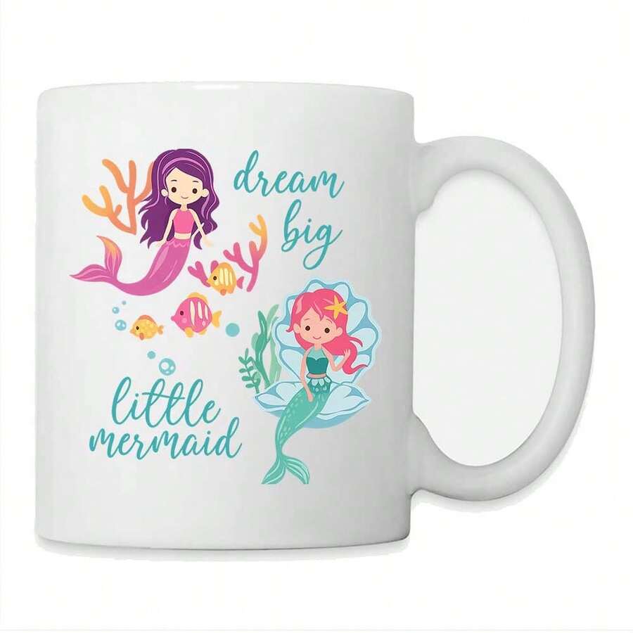 Underwater Adventure  Dream Big With Little Mermaids Coffe Coffee Mug 11oz - 白色 - 查看 1