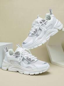 2025 New Spring Men Casual Sports Running Retro Sneakers, Versatile Ins Style - white ash - View 2