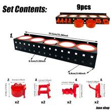 9 件 - 专业金属调料架和研磨机储物架 - 多功能壁挂式收纳架，配有圆形和矩形支架，包含安装螺丝，适用于厨房和车库，细节刷收纳架，适合女性收纳整理器，旅行必需品，返校宿舍收纳