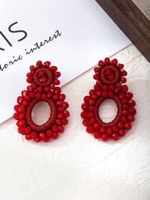 1 Cặp 25 Bông tai thiết kế hình học bằng thủy tinh kiểu Bohemian mới dành cho phụ nữ, phù hợp để đeo hàng ngày, tiệc tùng, ngày lễ - bông tai đính cườm - Xem 21