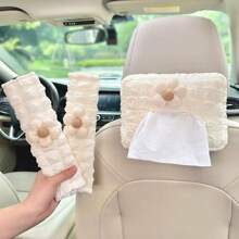 1 pièce/2 pièces Housse de ceinture de de voiture à motif floral, protecteur d'épaule de ceinture de style simple, accessoires automobiles universels